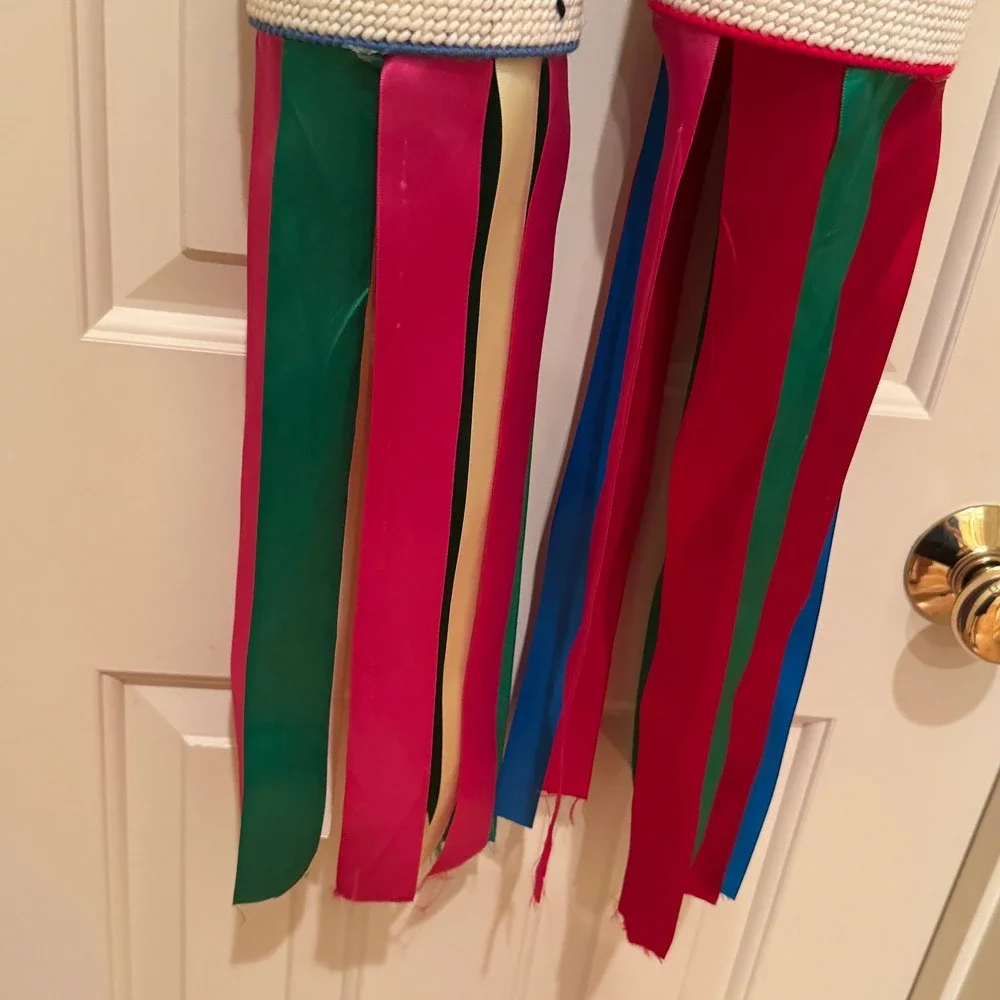 Handmade Happy Birthday Windsocks Lot Multi Color Plastic Canvas Decor Party